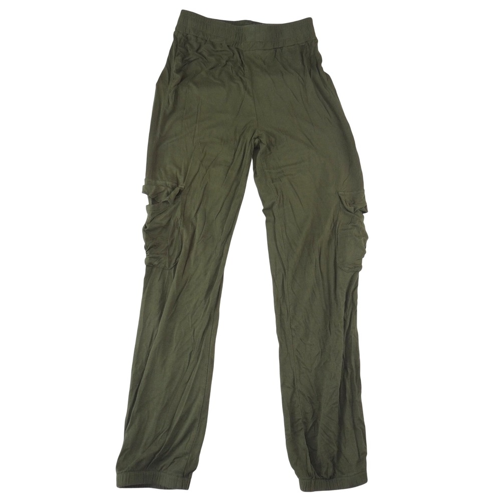 Double Auspicious Olive Green Cargo Joggers Elastic‎ Waist Pants Mens S/M